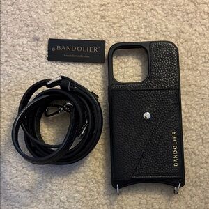 Bandolier Hailey Crossbody IPhone 13 Pro case in Black/Silver